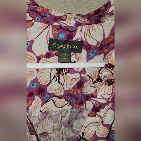 Style & Co. Pink Floral Blouse - Picture 3 of 4